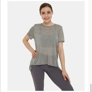 Gray, Halara, Tie back, Workout Top, Large